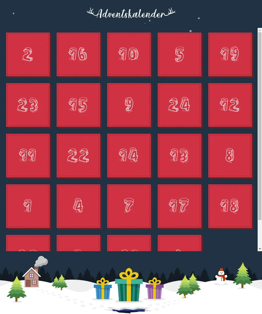 Adventskalender – Vorschaubild der Website